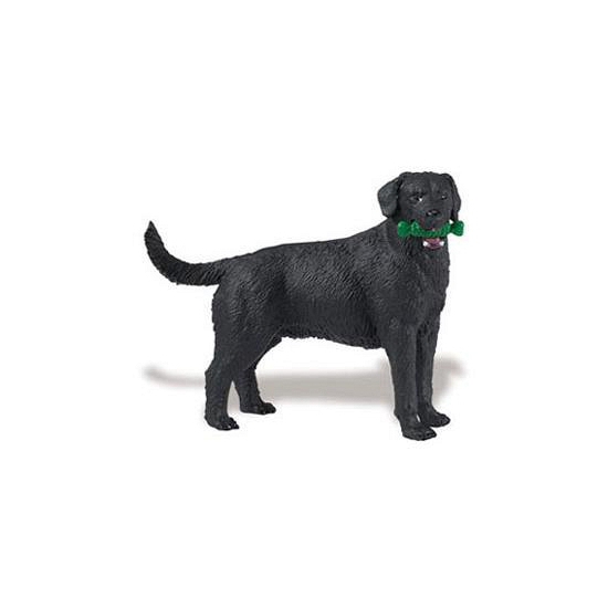 Plastic zwarte Labrador hond speelfiguur 9 cm