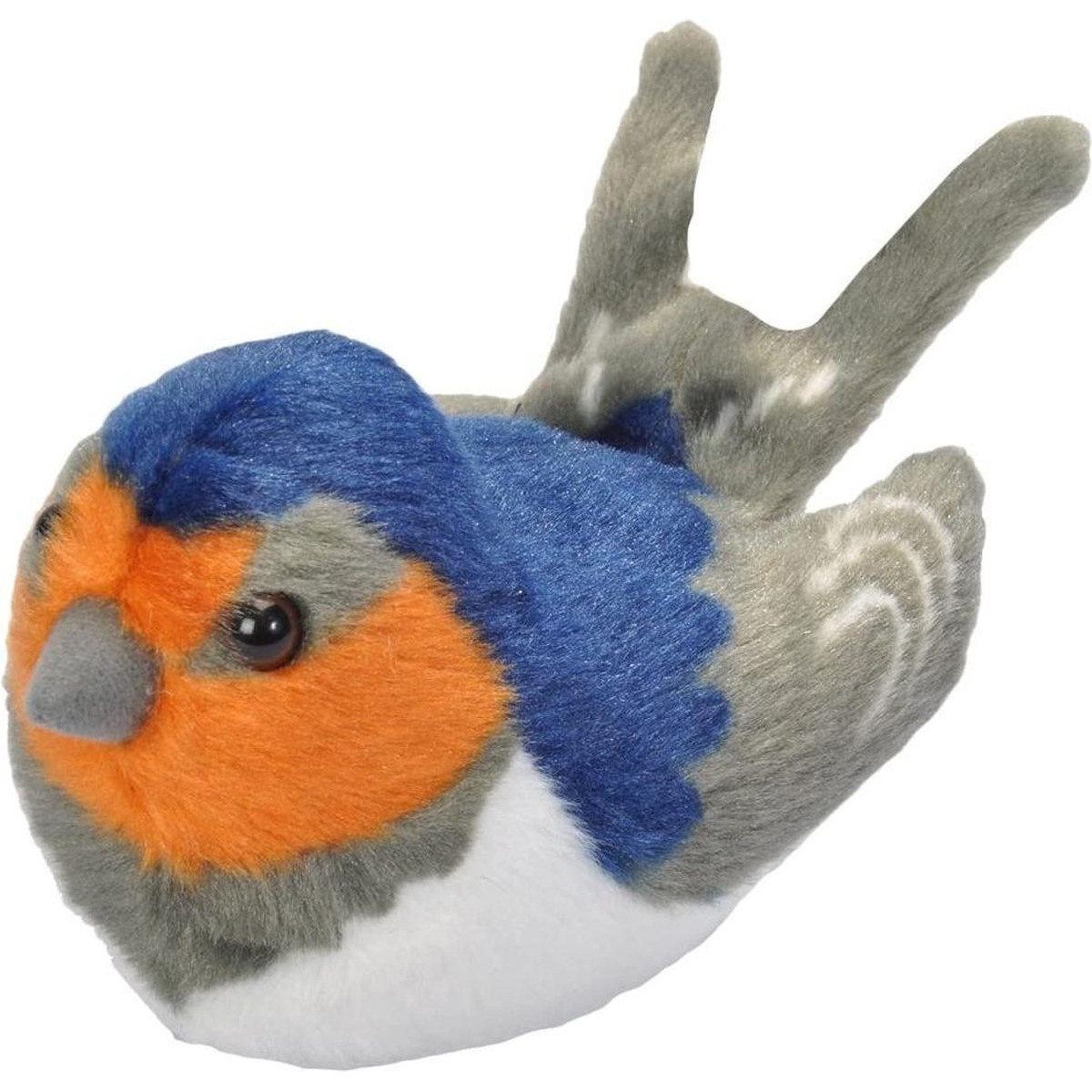 Pluche boeren zwaluw vogel knuffel met geluid 13 cm speelgoed