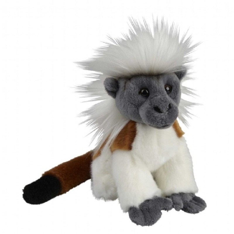 Pluche bruin/witte Pinche aap/apen knuffel 18 cm speelgoed