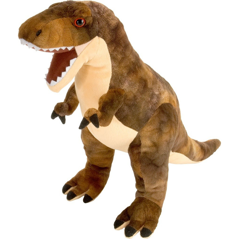 Pluche bruine T-rex dinosaurus knuffel 25 cm