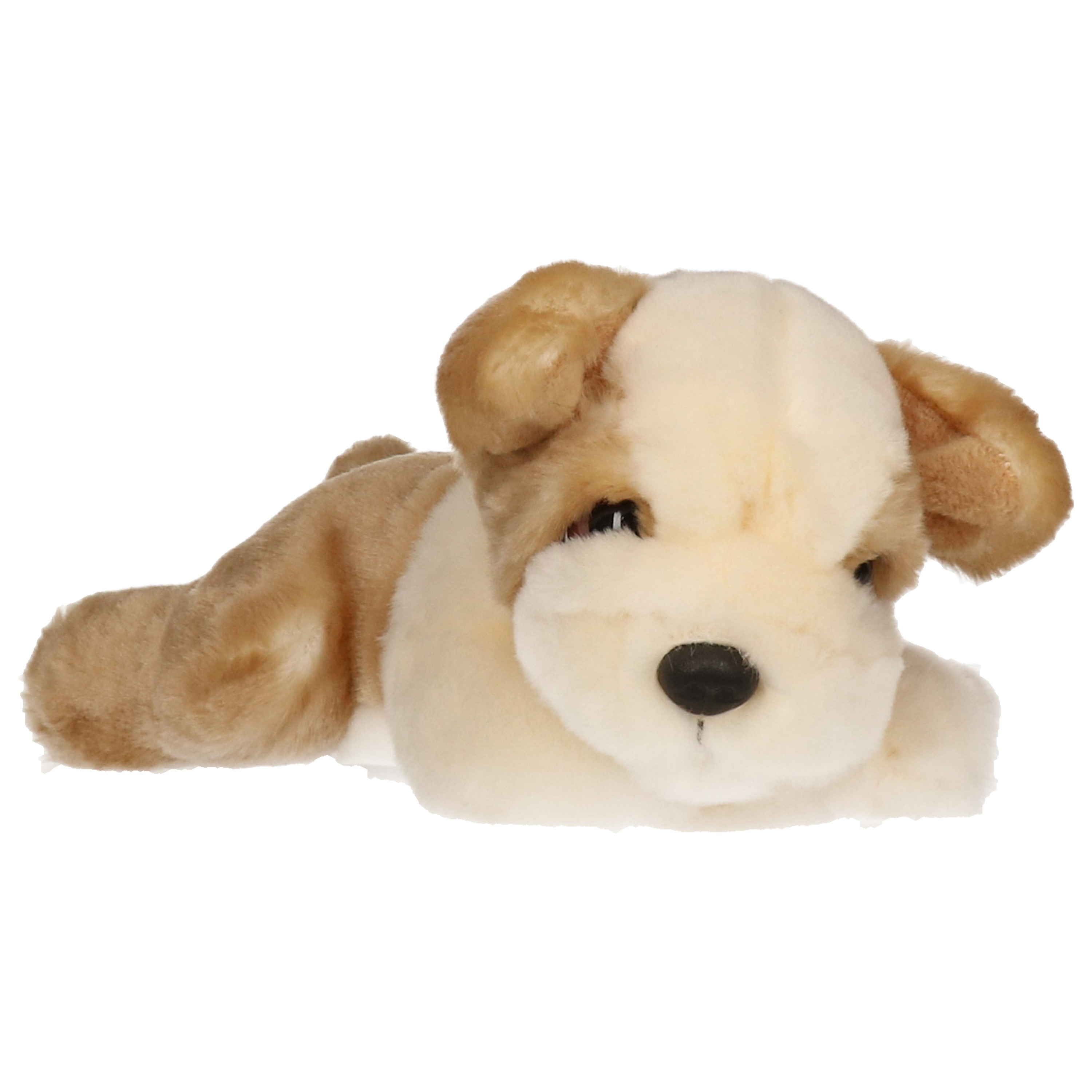 Pluche creme-lichtbruine Bulldog puppy honden knuffel 25 cm