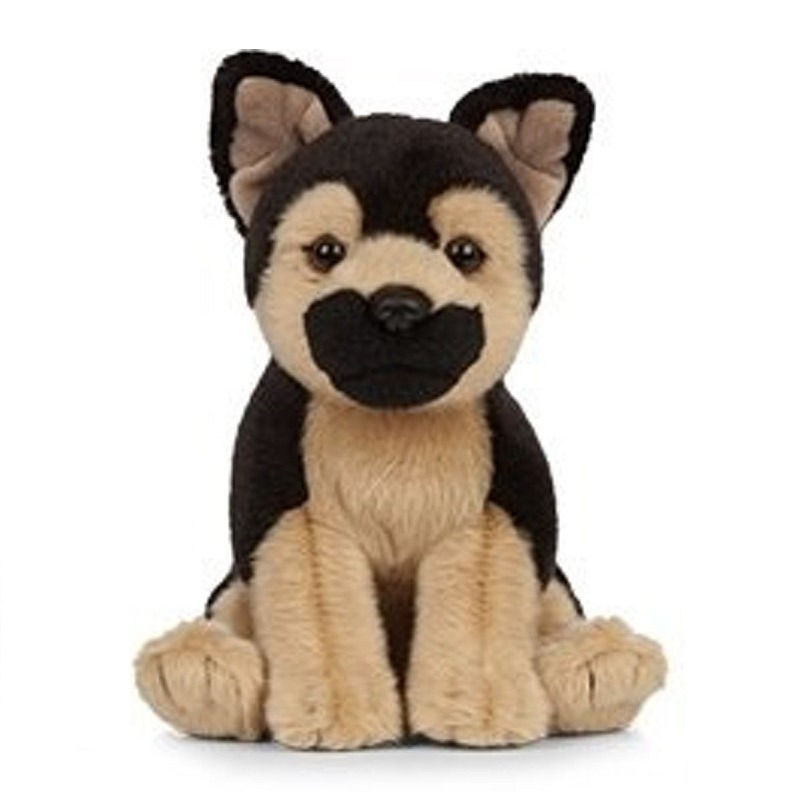 Pluche Duitse Herder honden knuffel 16 cm speelgoed