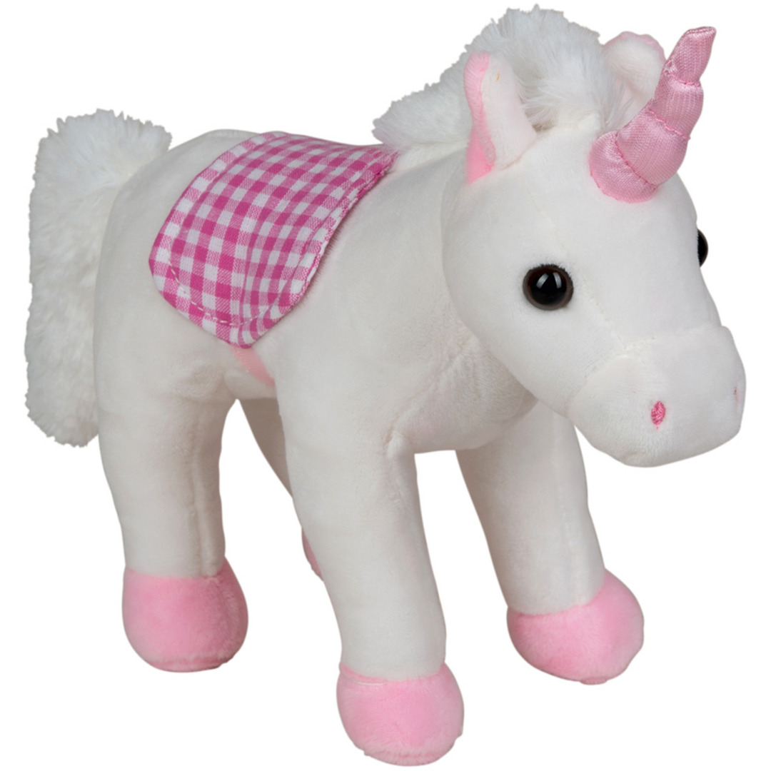 Pluche eenhoorn knuffel wit/roze 20 cm speelgoed