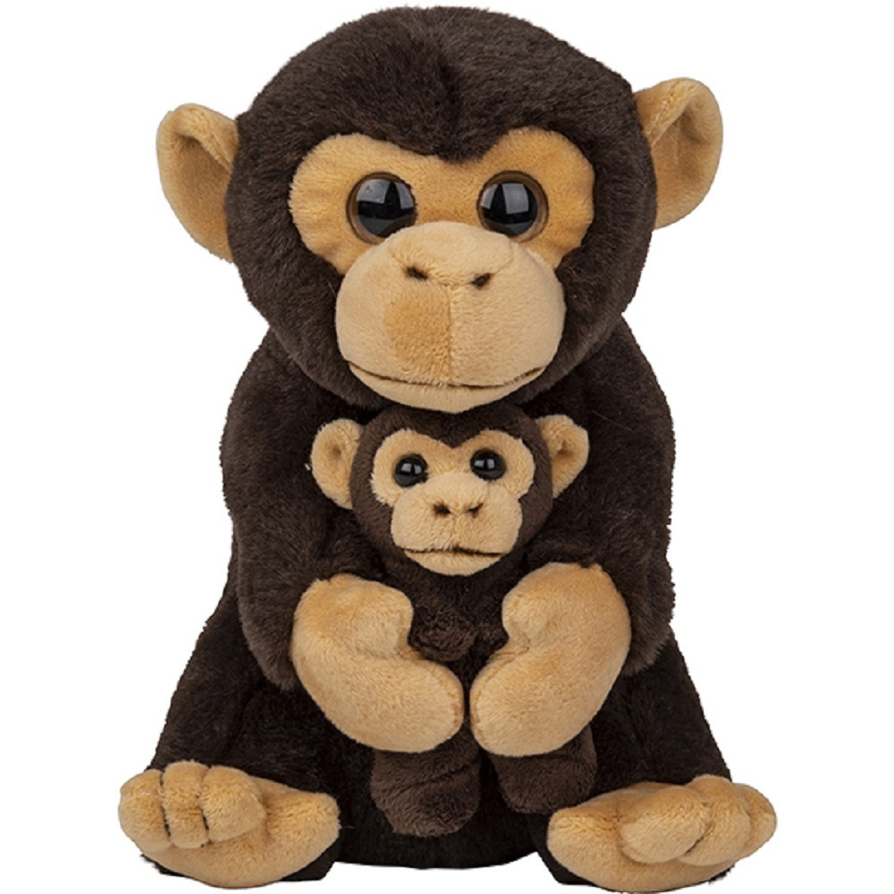 Pluche familie Chimpansees apen knuffels van 22 cm