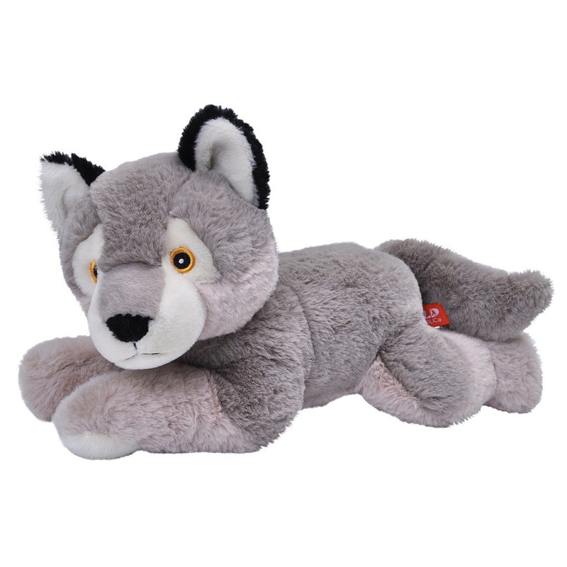 Pluche grijze wolf/wolven knuffel 30 cm speelgoed