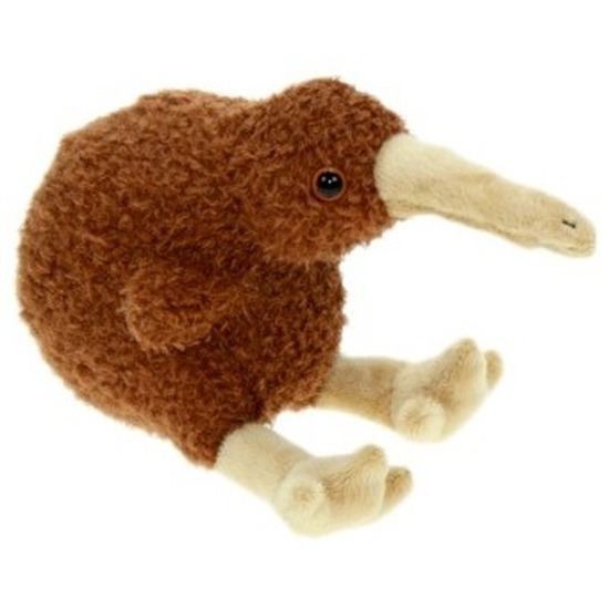 Pluche kiwi vogel knuffel 19 cm - Dieren speelgoed knuffels