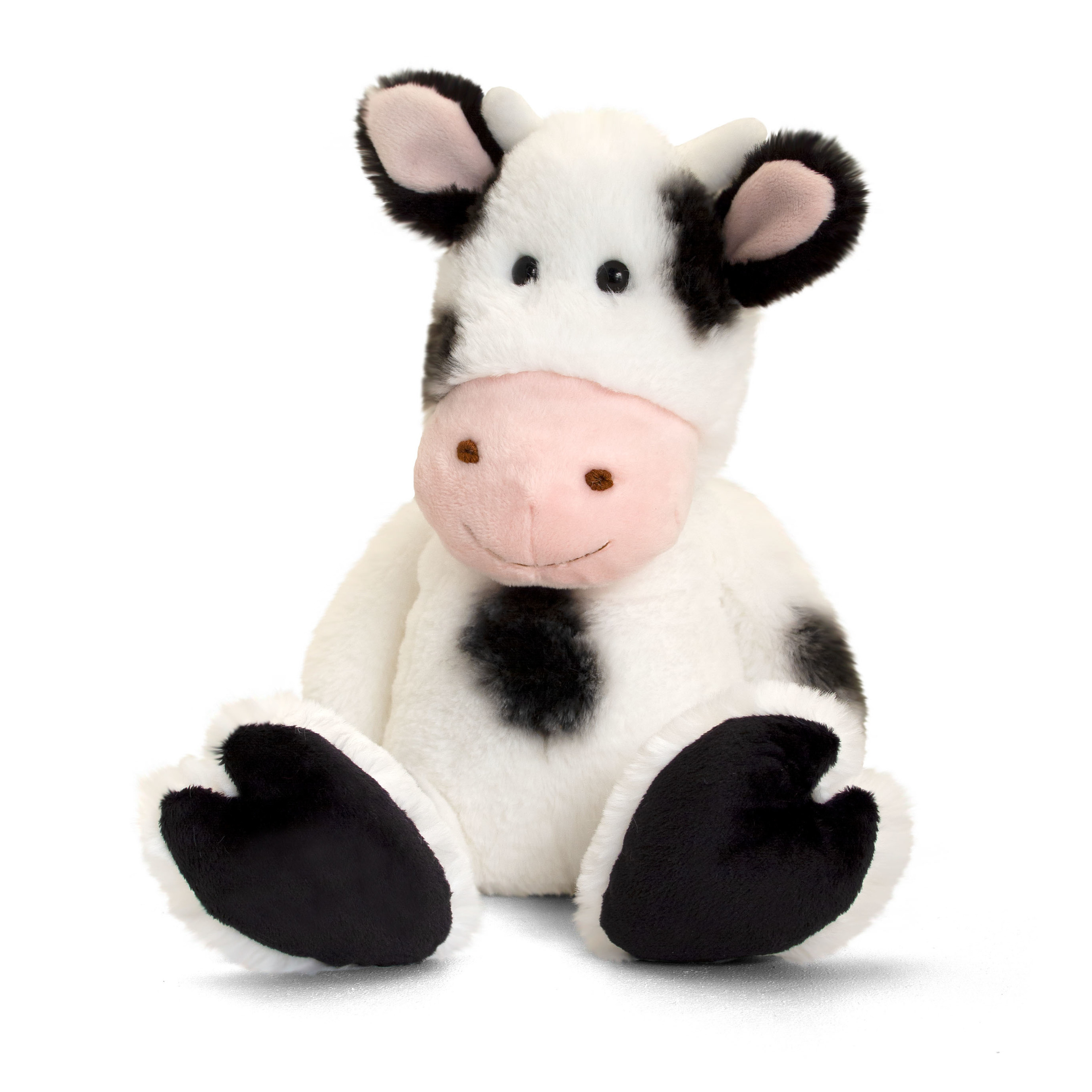 Pluche knuffel dier zwart-witte koe 18 cm