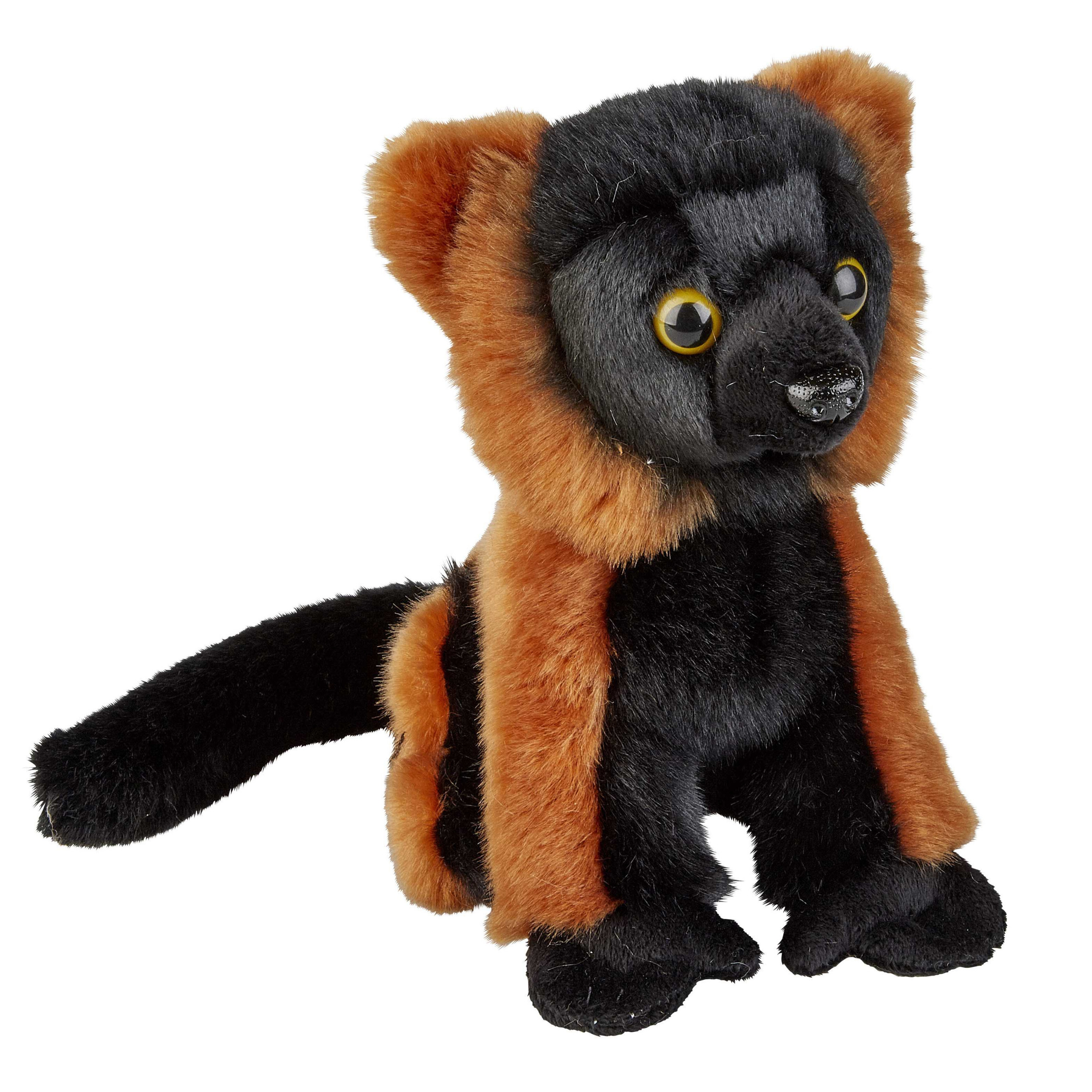 Pluche knuffel dieren rood/zwart Lemur aapje 18 cm
