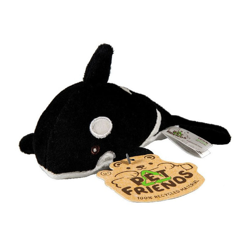 Pluche knuffel orka zwart/wit 20 cm