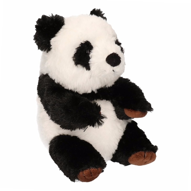 Pluche knuffel panda zittend 19 cm