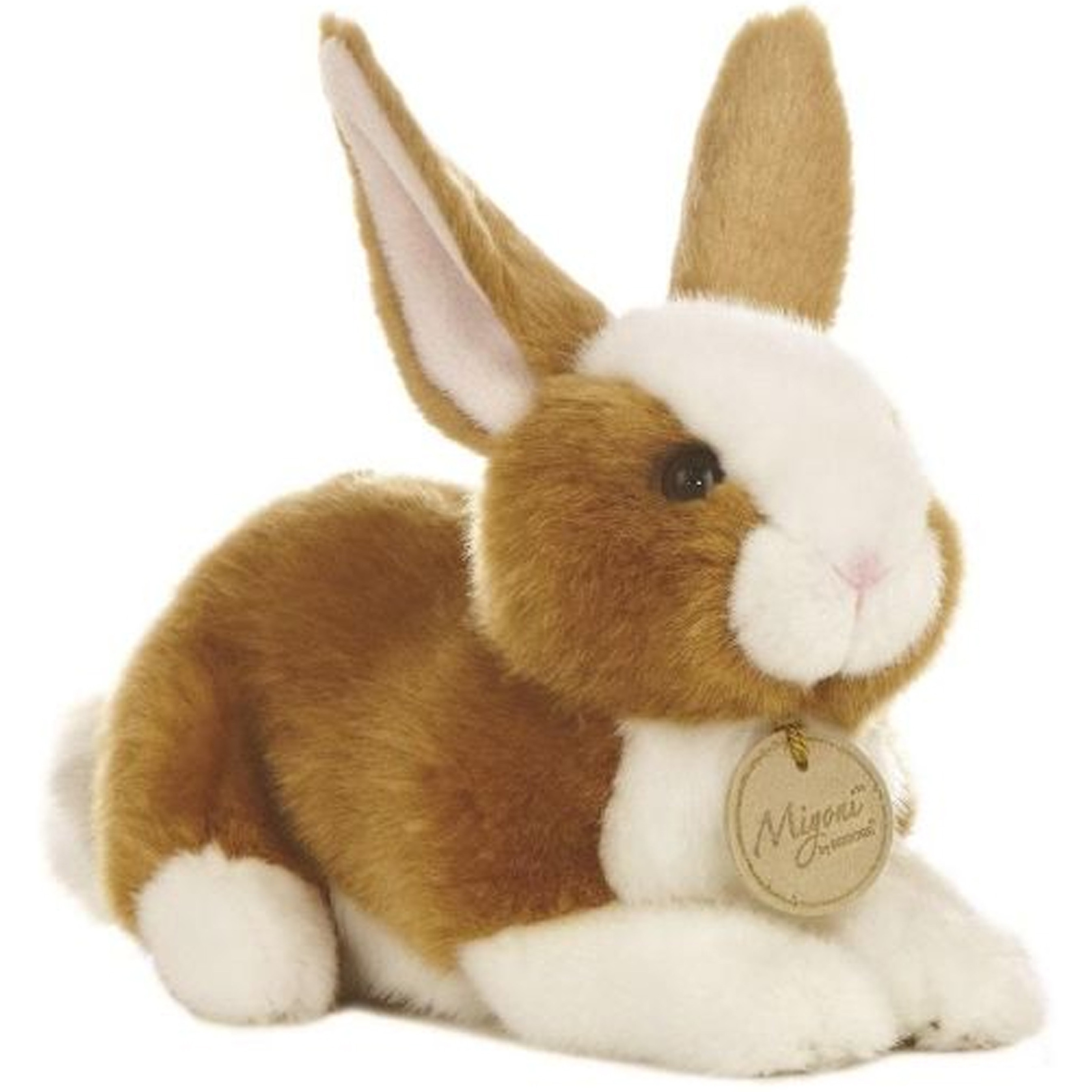 Pluche knuffeldier konijn lichtbruin-wit 20 cm bosdieren thema