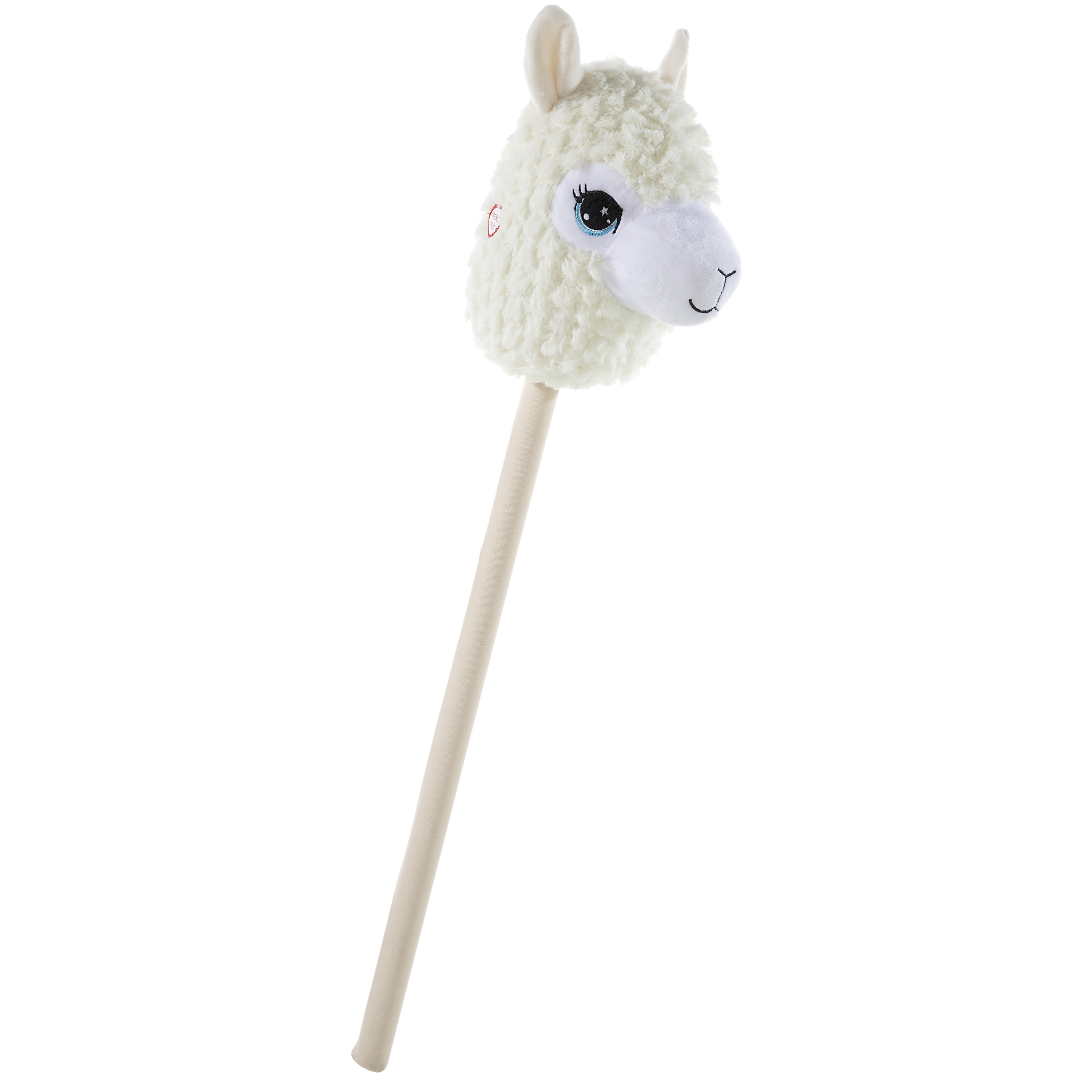 Pluche lama - alpaca stokpaardje creme 74 cm