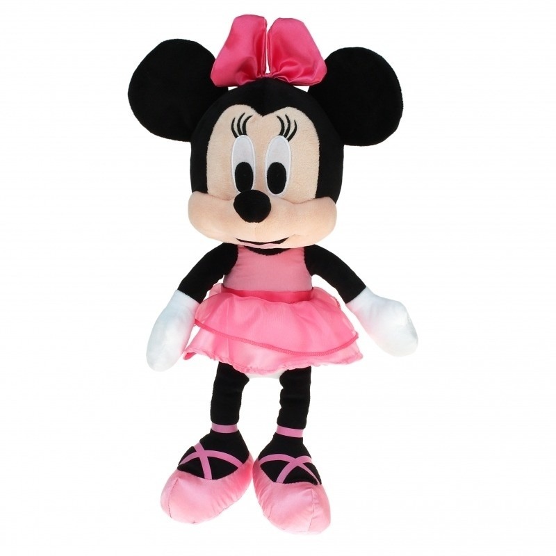 Pluche Minnie Mouse Disney knuffel ballerina met roze jurk 40 cm