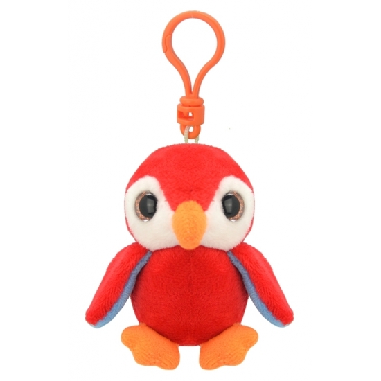 Pluche pinguin sleutelhanger rood 9 cm