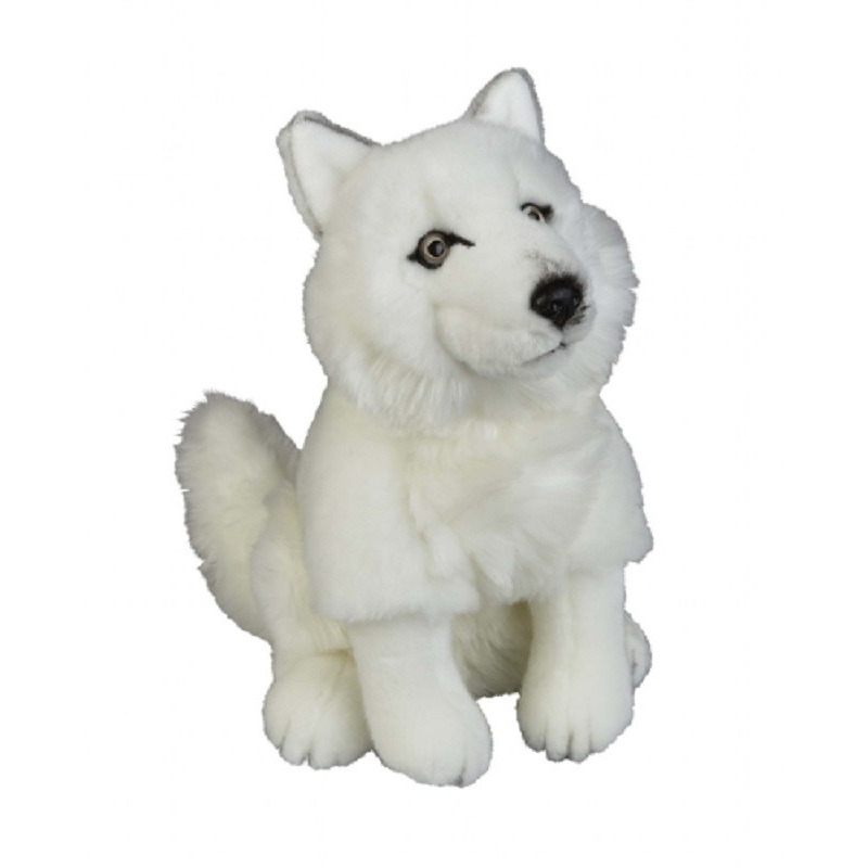 Pluche witte poolwolf knuffel 28 cm speelgoed