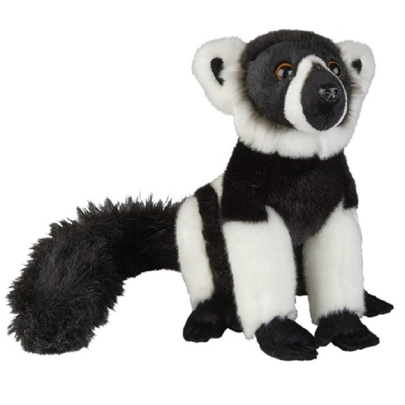 Pluche zwart/witte vari/maki aap/apen knuffel 28 cm speelgoed