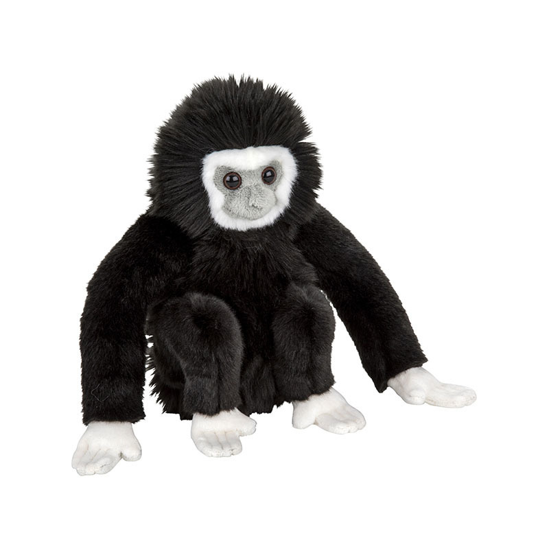 Pluche zwarte Gibbon aap knuffel van 22 cm
