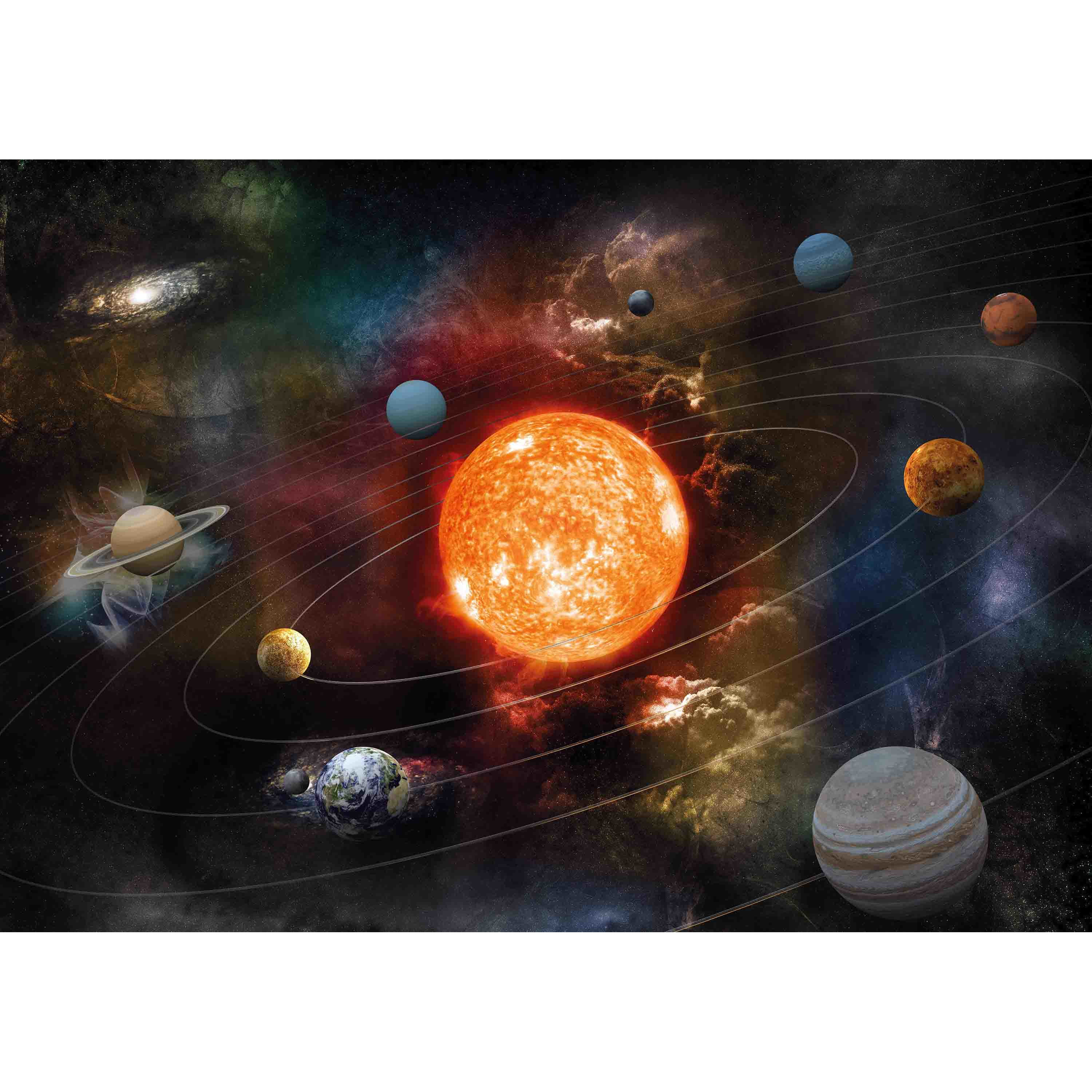 Poster van planeten in zonnestelsel-Melkweg voor op kinderkamer-school 84 x 59 cm