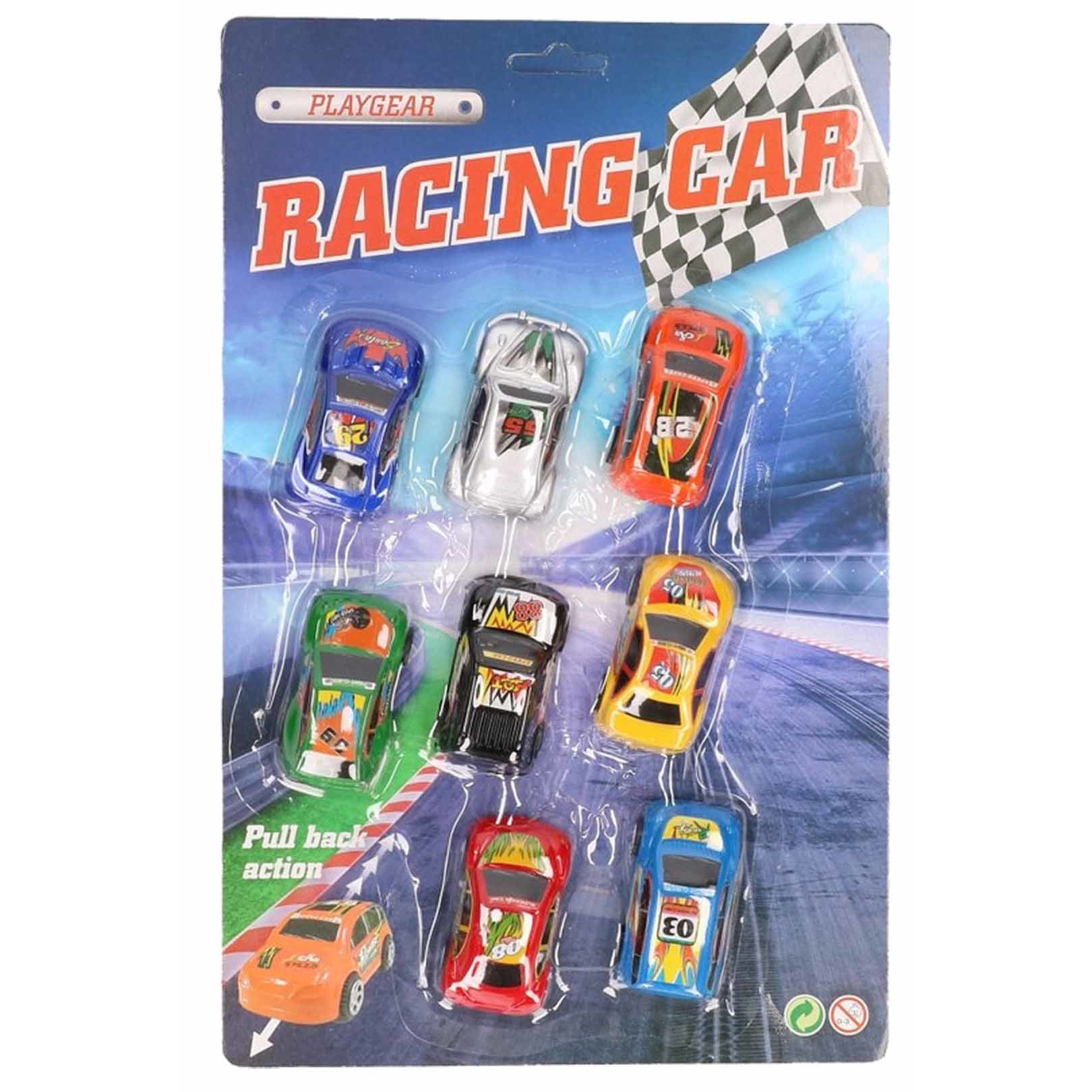 Race speelgoed autootjes 8 stuks