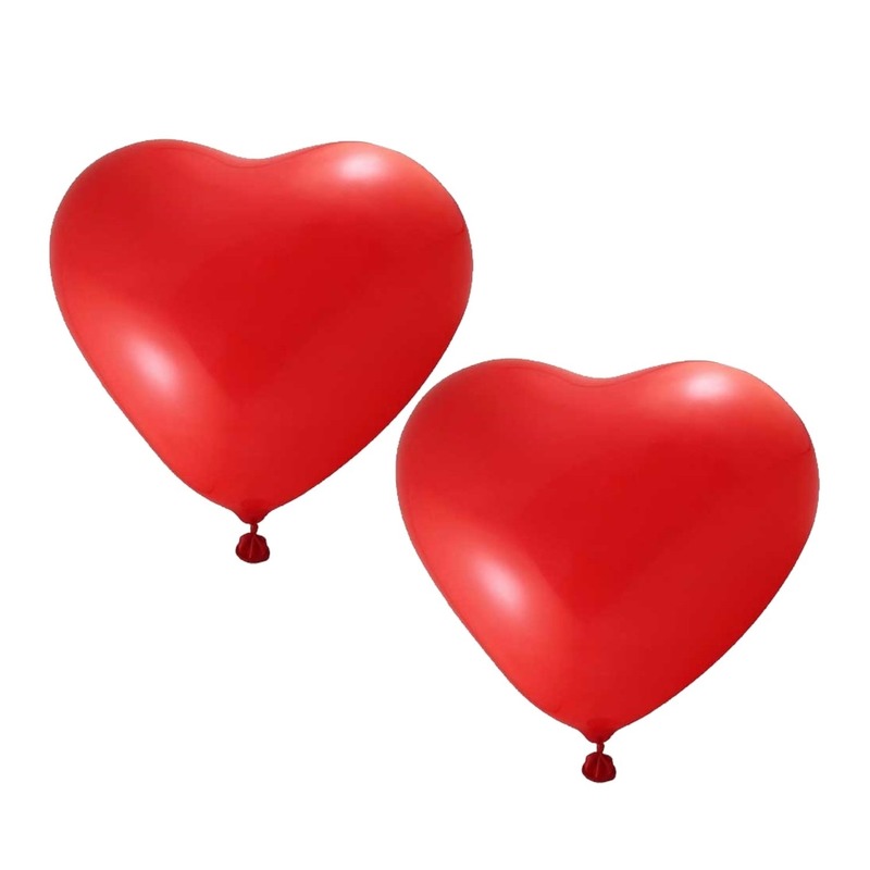 Rode ballonnen hartjes 6 stuks