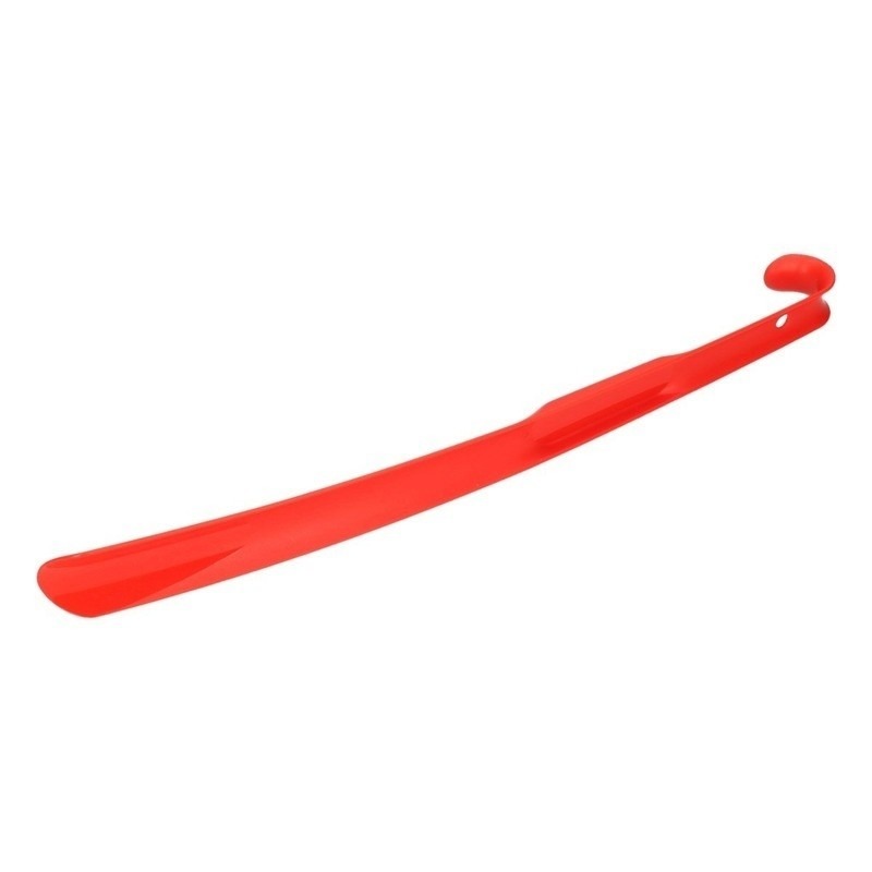 Rode kunststof schoenlepel 42 cm