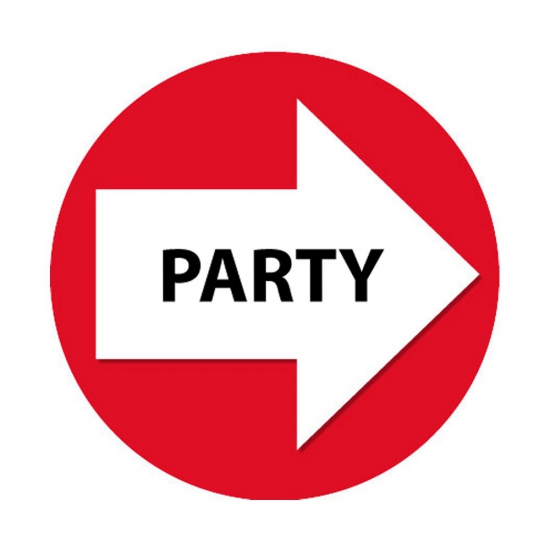 Route aanduiding stickers party rood