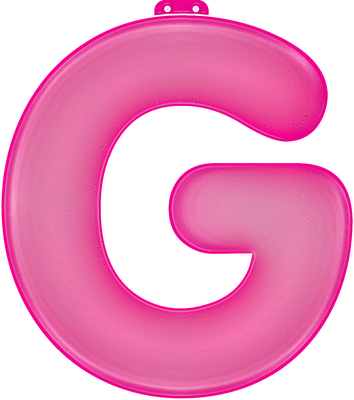 Roze letter G opblaasbaar