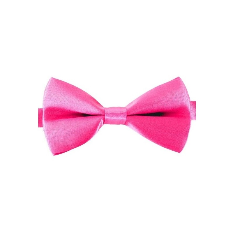 Roze verkleed vlinderstrikje 12 cm voor dames-heren