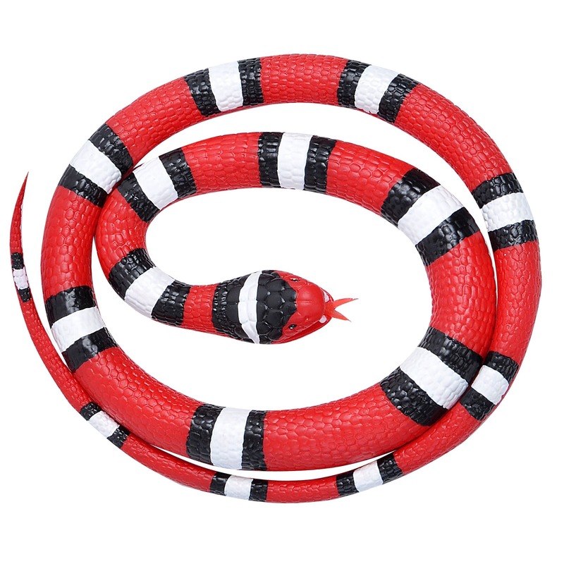 Rubberen speelgoed scharlaken slangen 117 cm