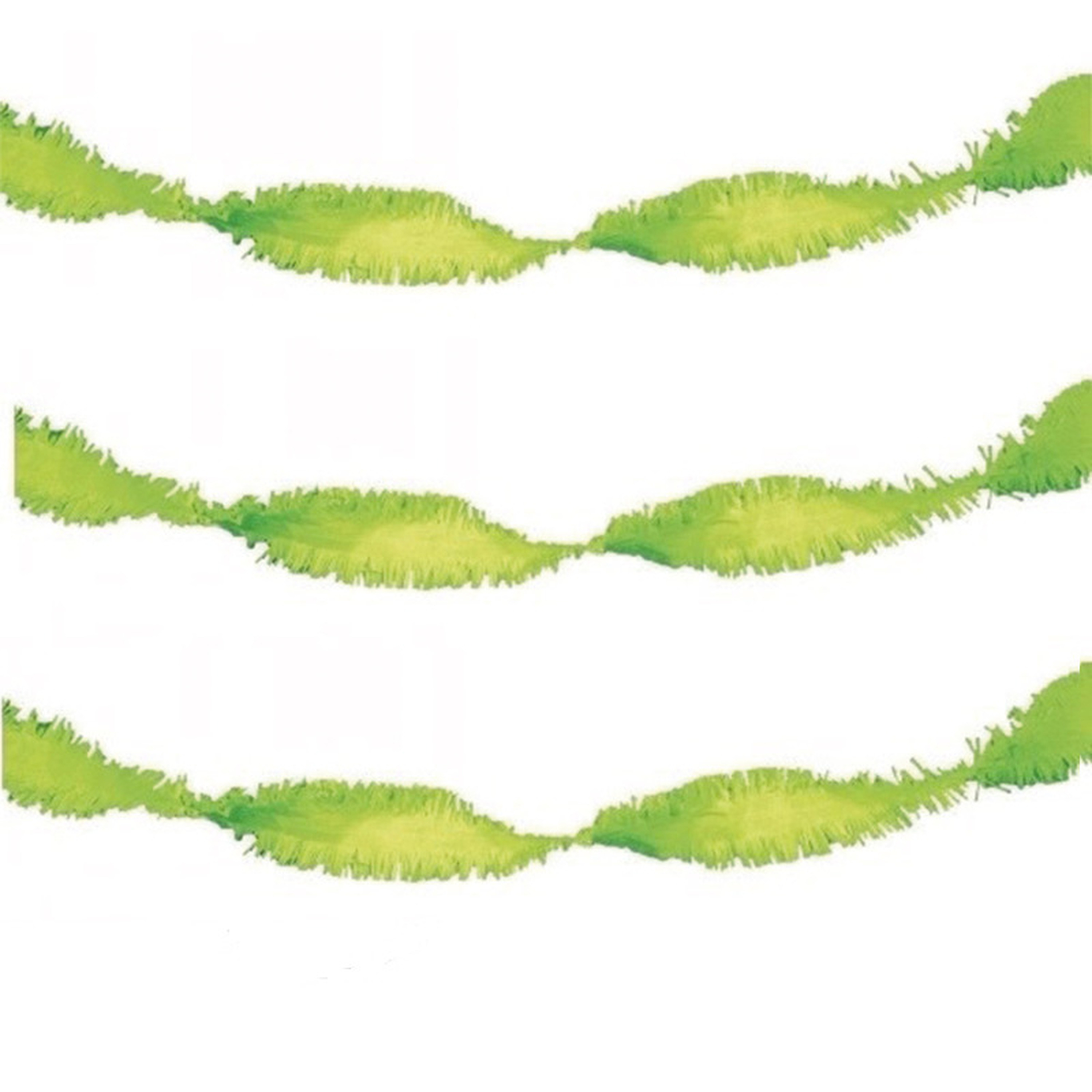 Set van 3x stuks crepe papier slingers lime groen van 6 meter