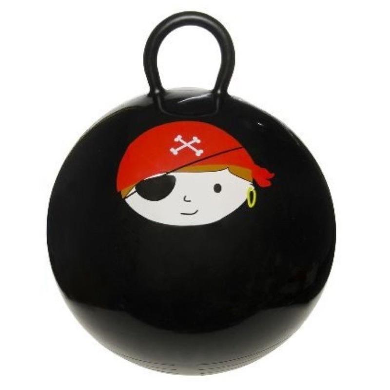 Skippybal zwart met piraat 45 cm voor jongens