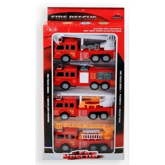 Speelgoed brandweerauto set 4-delig