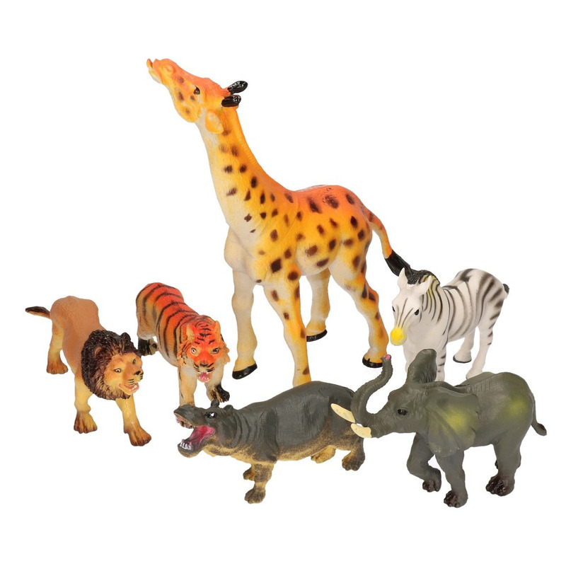 Speelgoed safari dieren 6 stuks