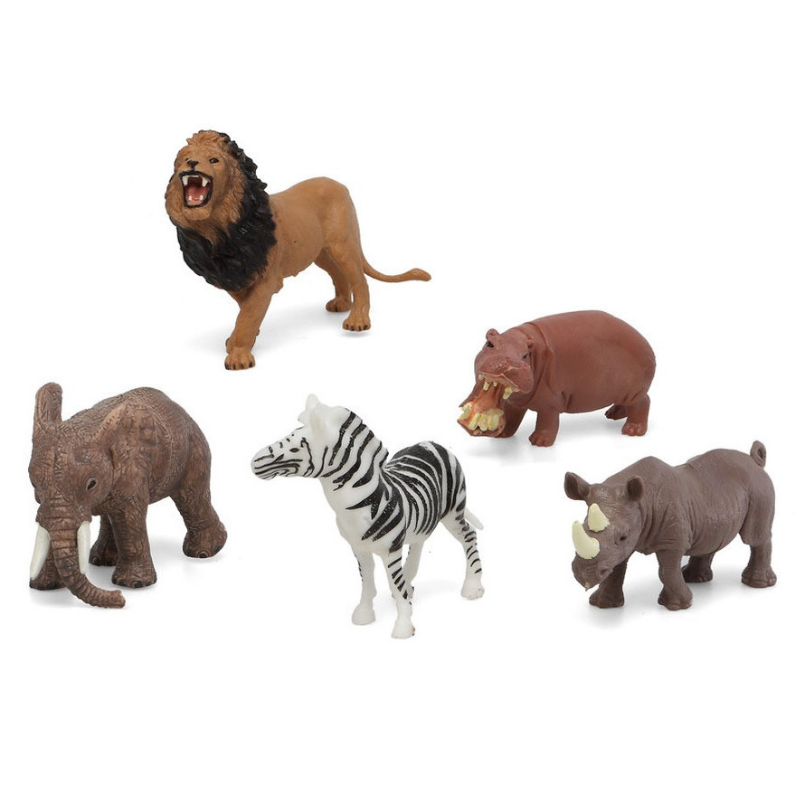 Speelgoed safari jungle dieren figuren 5x stuks