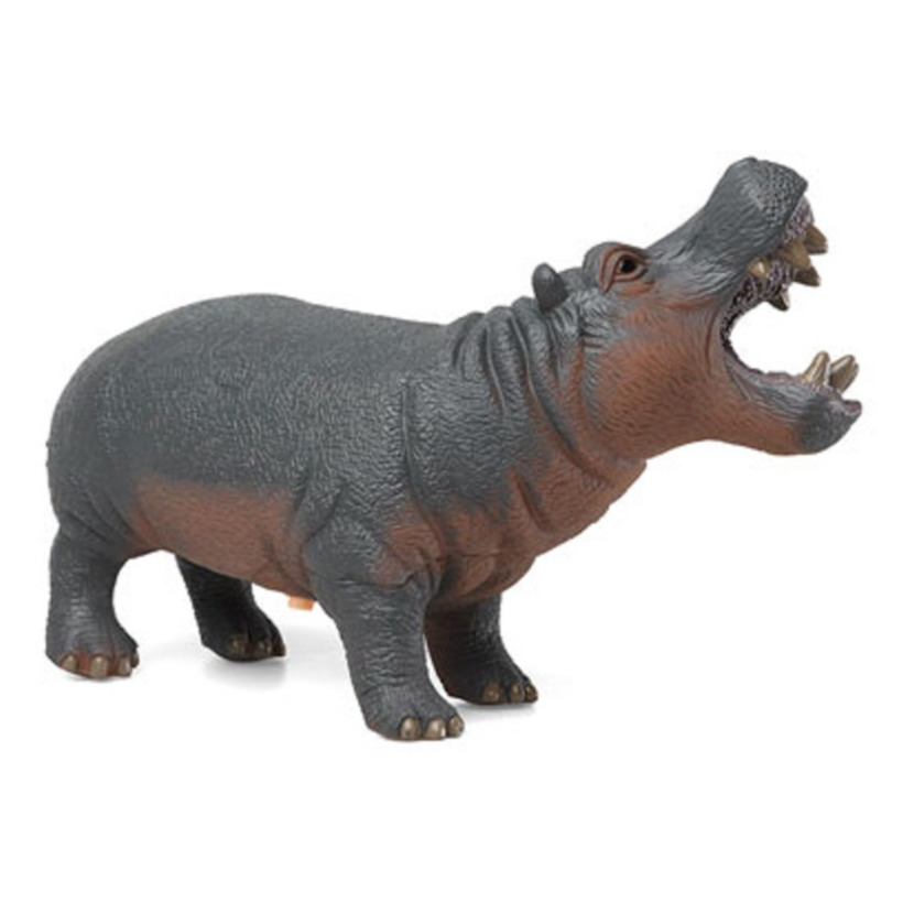 Speelgoed safari jungle dieren figuren nijlpaard met geluid 26 x 17 cm