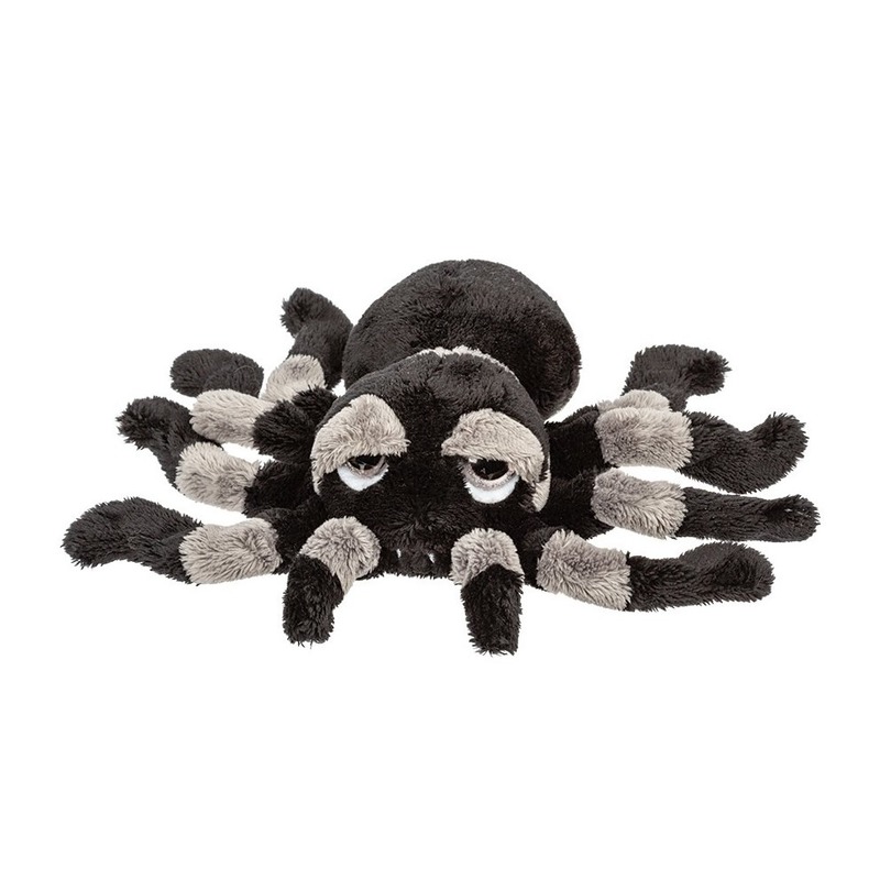 Spinnen speelgoed artikelen tarantula knuffelbeest grijs 22 cm