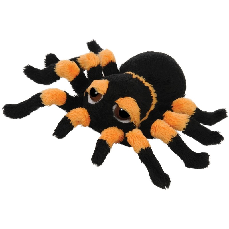 Spinnen speelgoed artikelen tarantula knuffelbeest oranje 13 cm