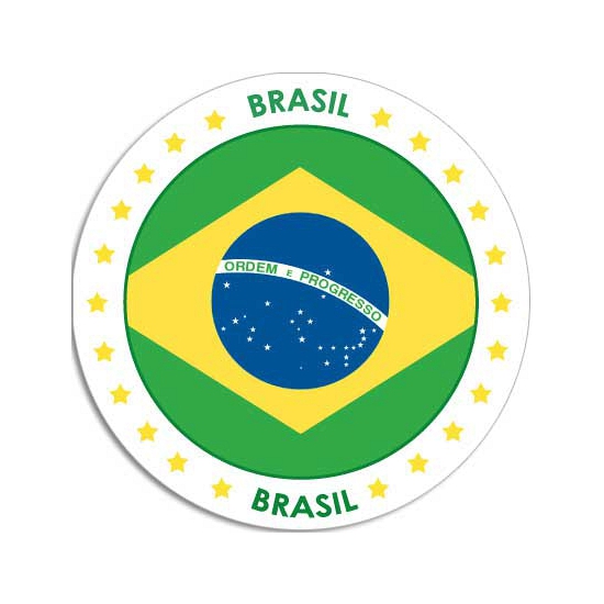Sticker met Braziliaanse vlag