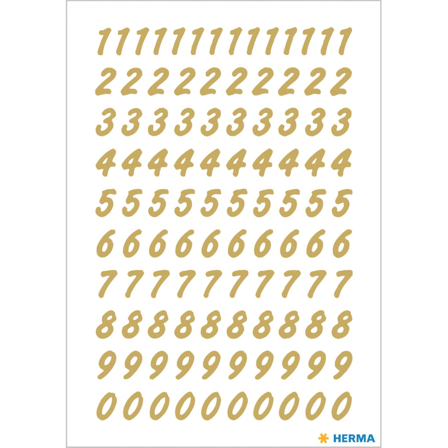 Stickervellen 208x plak cijfers/getallen 0-9 goud/transparant 8 mm