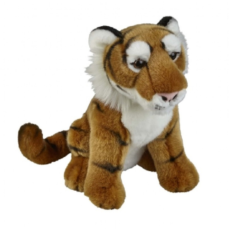 Tijgers speelgoed artikelen tijger knuffelbeest bruin 28 cm