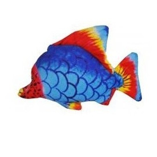 Tropische pluche knuffel vis blauwe schubben 25 cm