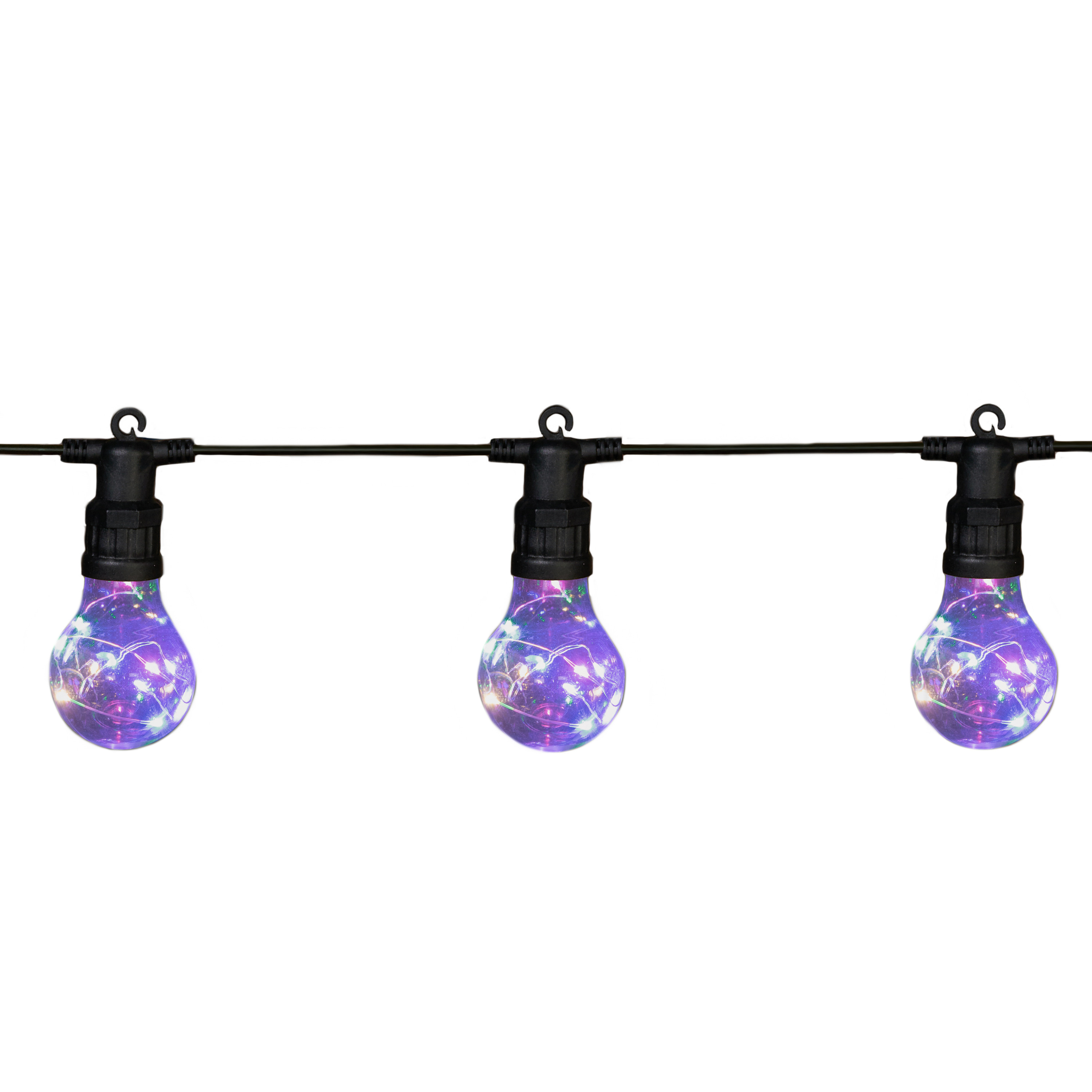 Tuinverlichting lichtsnoer met lampjes-bollampjes gekleurd 10 meter