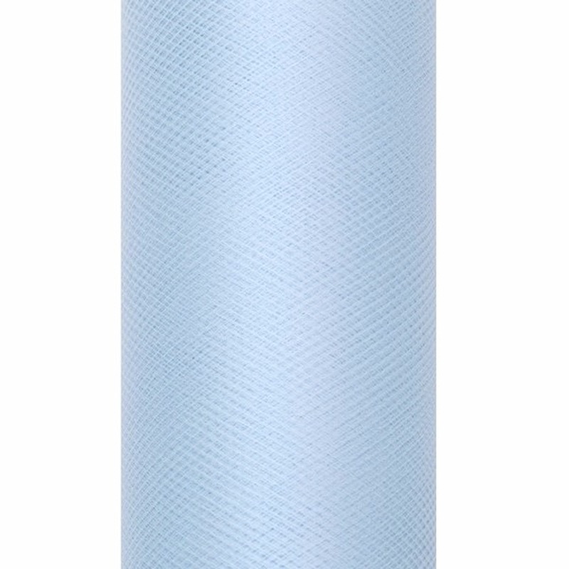 Tule stof lichtblauw 15 cm breed
