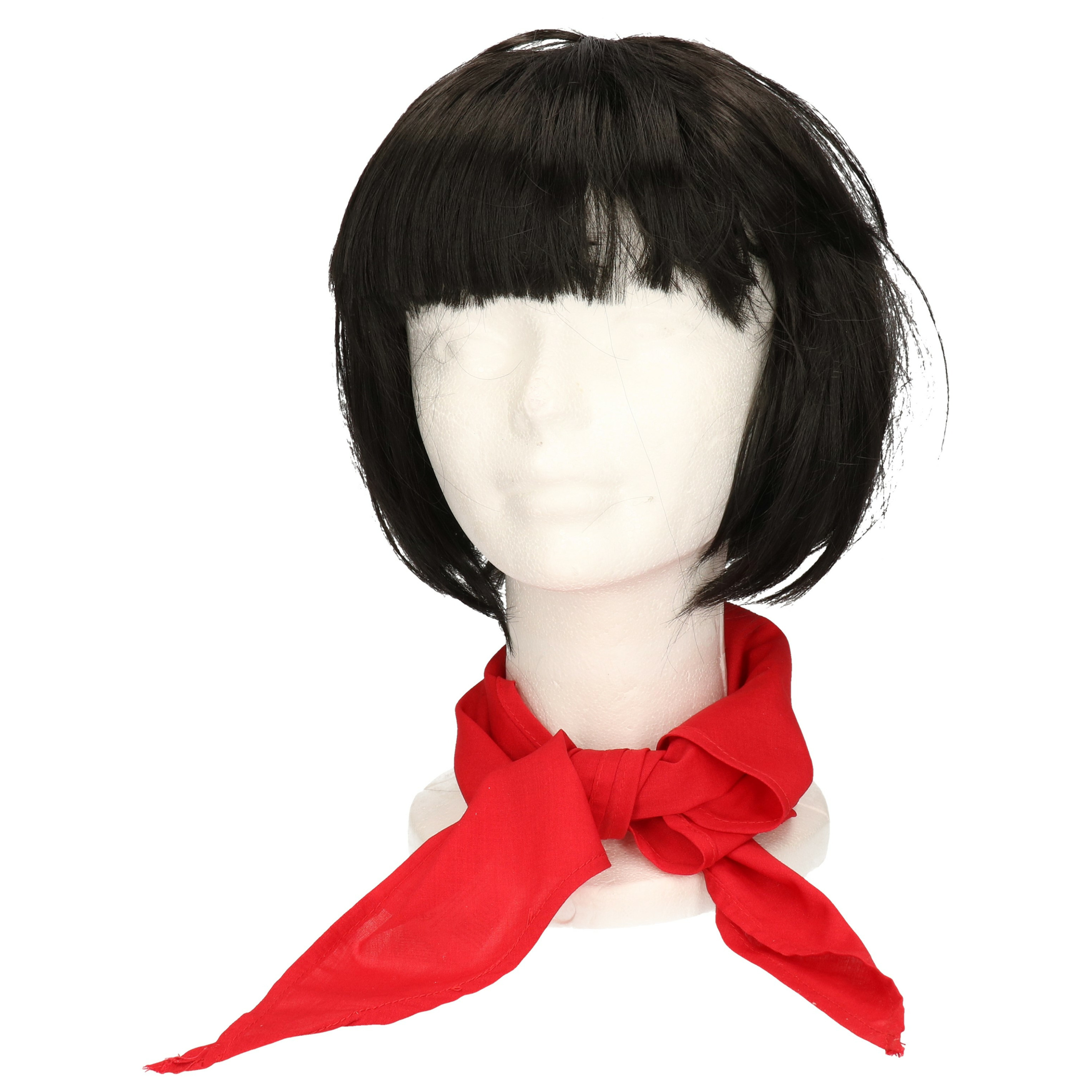 Verkleed bandana-sjaaltje-zakdoek rood Fransman-Boer Carnaval accessoires