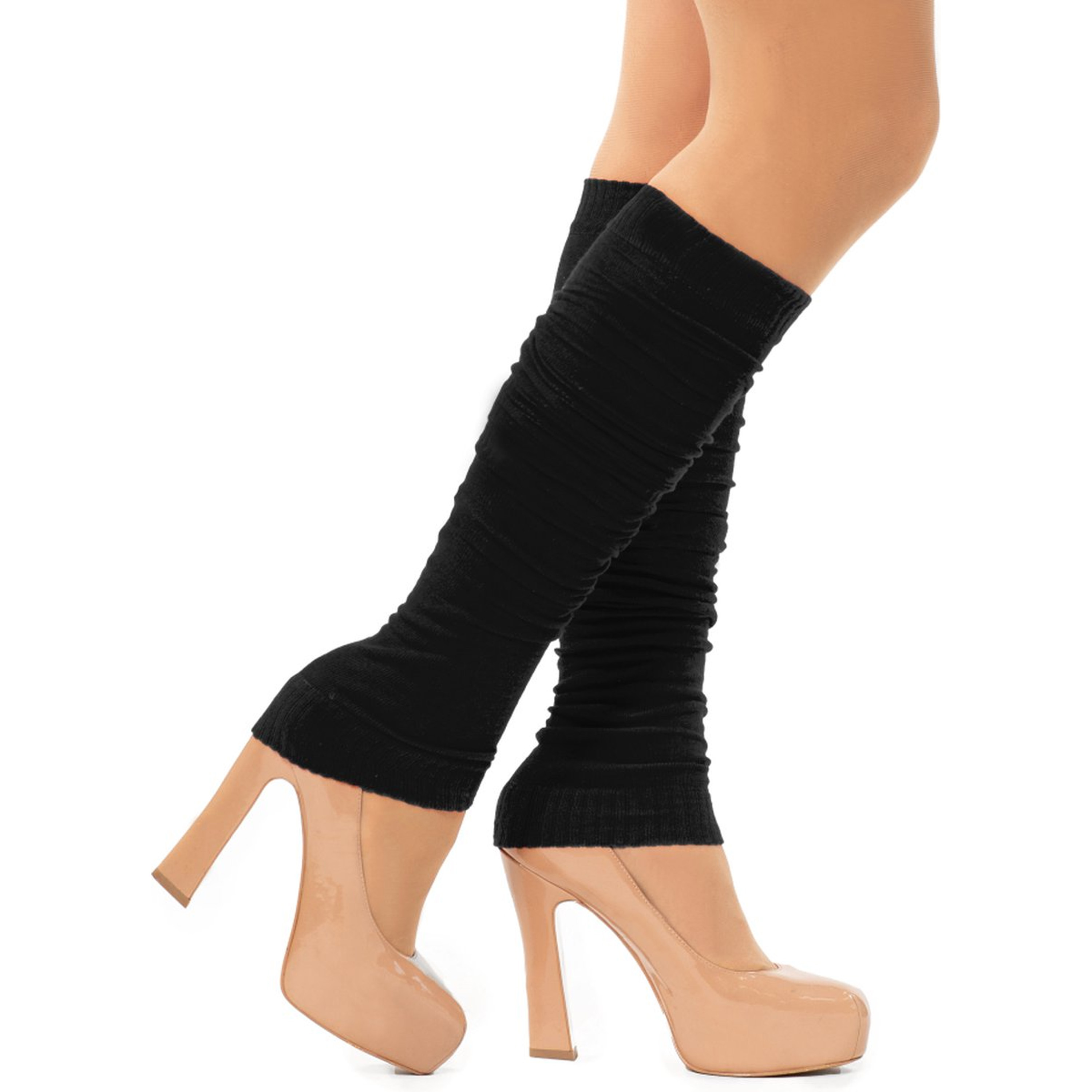 Verkleed beenwarmers zwart one size voor dames Carnaval accessoires