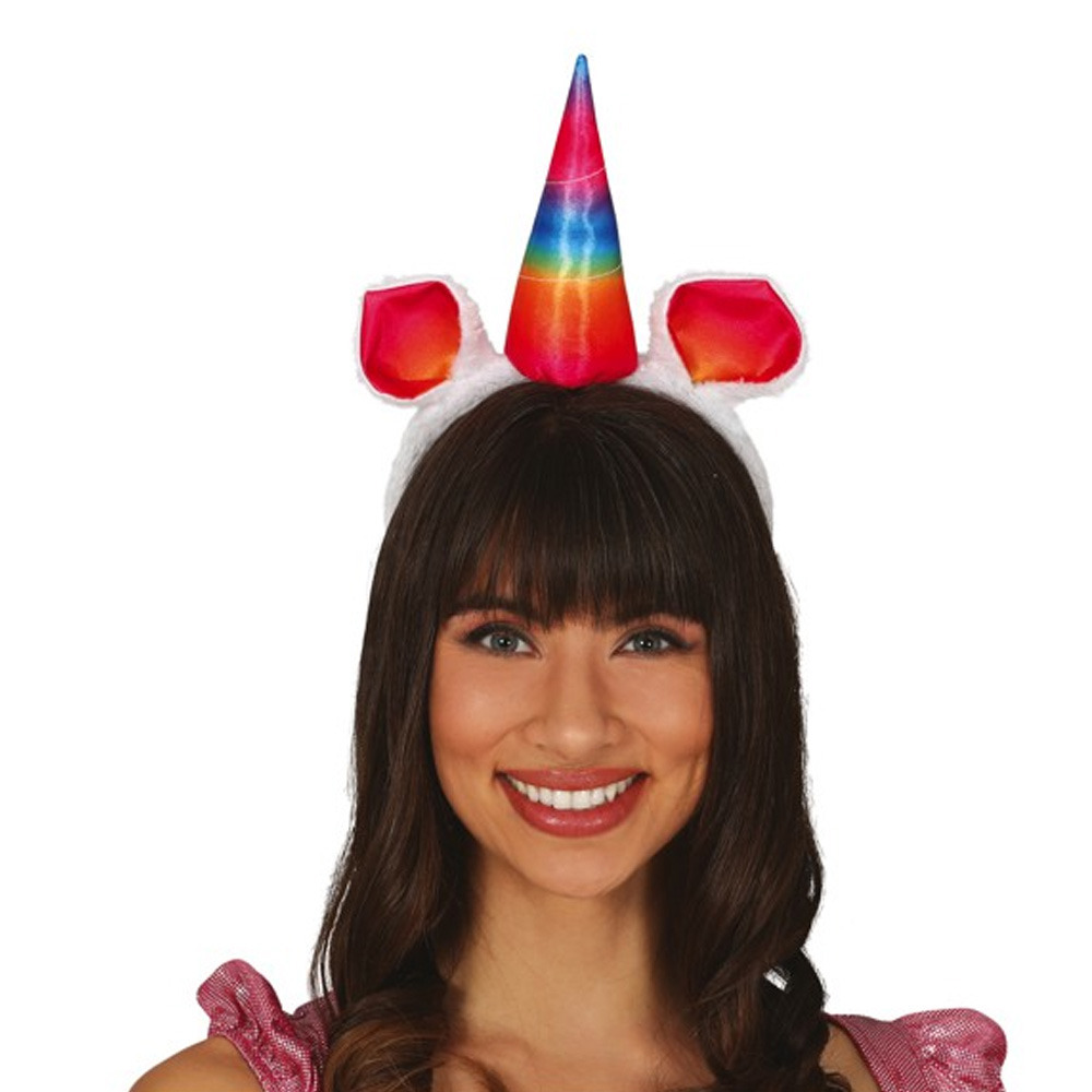 Verkleed haarband Unicorn-eenhoorn regenboog gekleurd meisjes-dames Gaypride