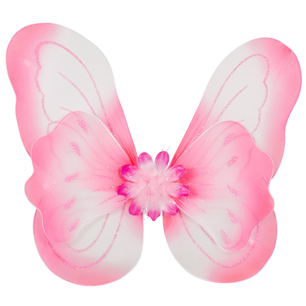 Verkleed vleugels vlinder-fee roze voor kinderen Carnavalskleding-accessoires