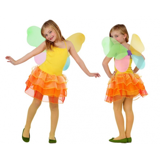 Vlinder jurk voor kinderen geel/oranje
