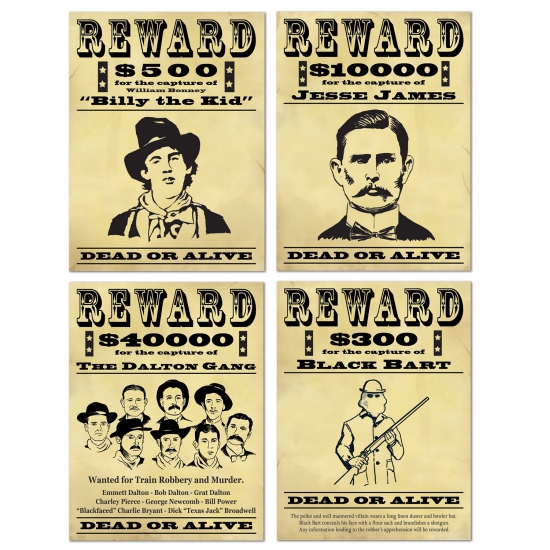 Wanddecoratie Wanted posters