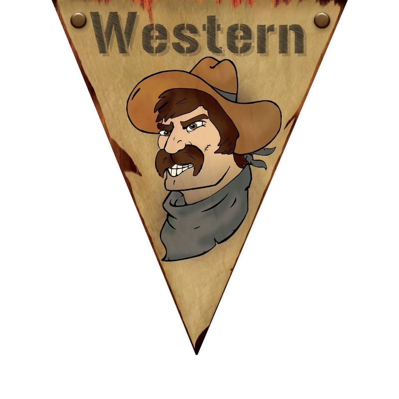 Wild West versiering vlaggenlijn 5 m